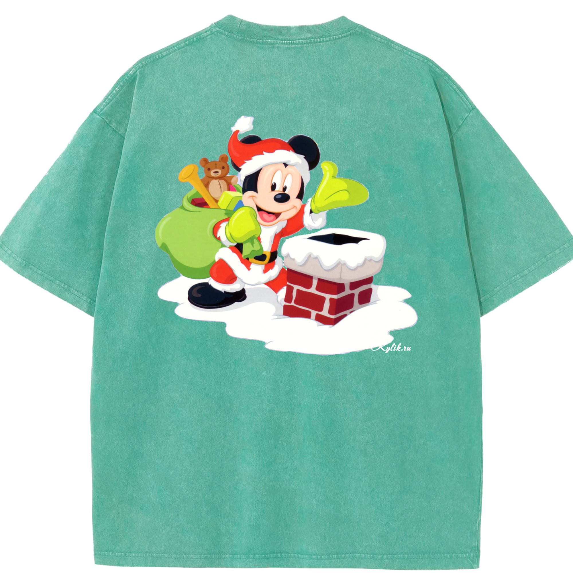 （画像用） ミッキーマウス Mickey Mouse 綿100% ヴィンテージ風 半袖Tシャツ（背面プリント）